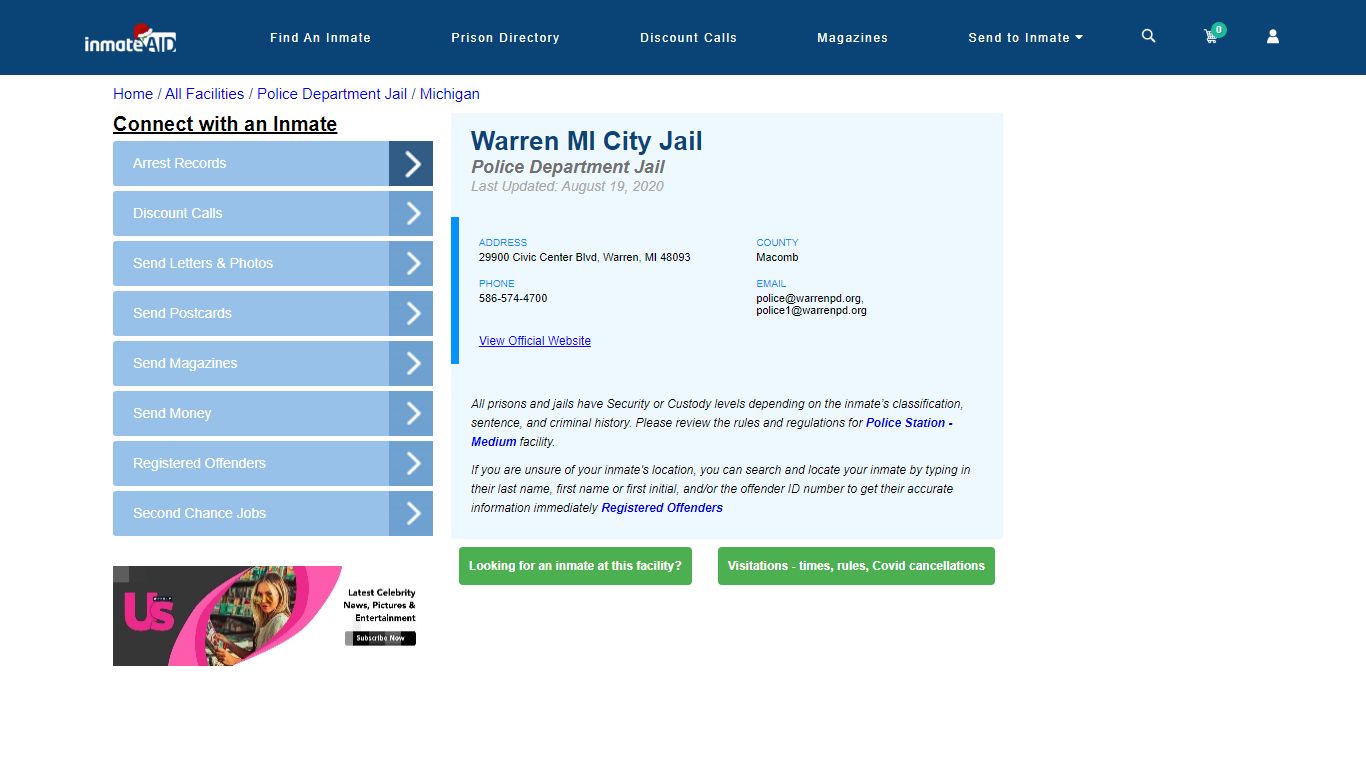 Warren MI City Jail & Inmate Search - Warren, MI